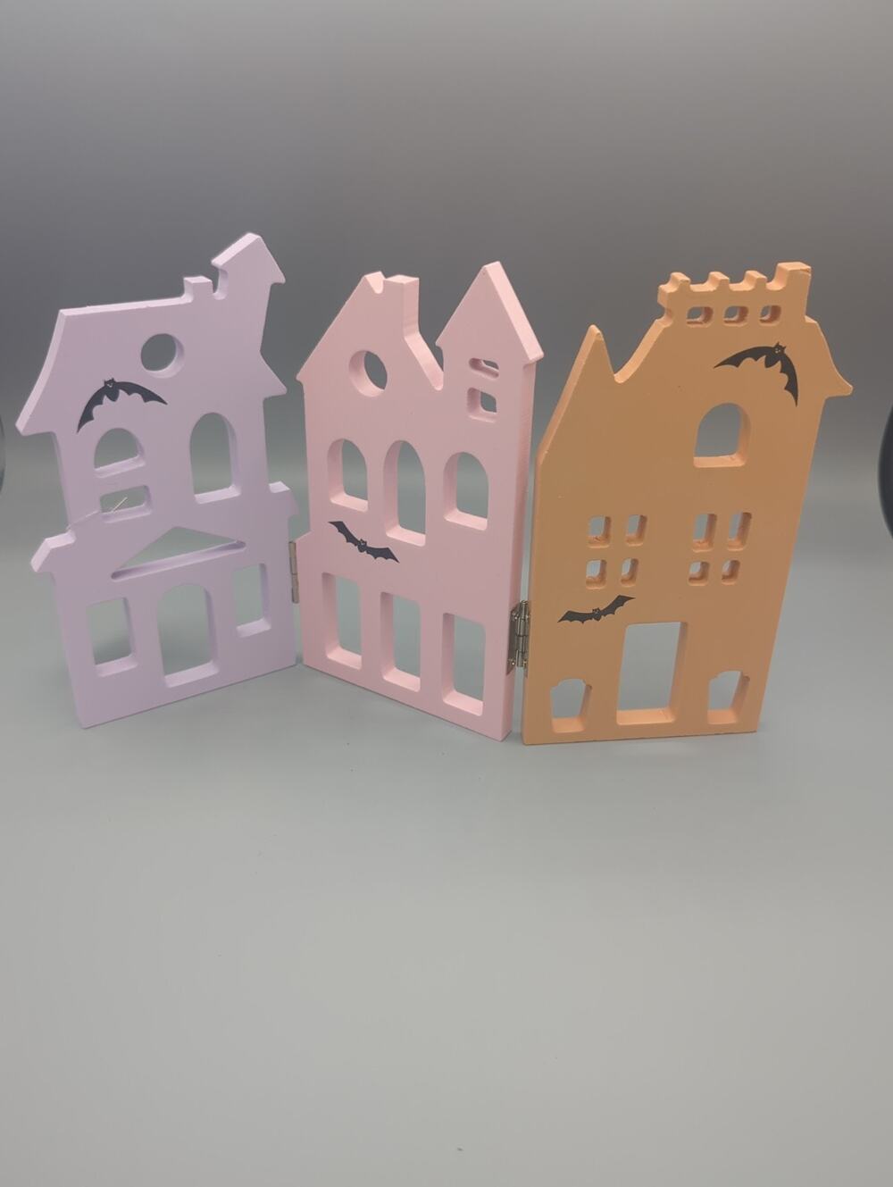 Target Bullseye Halloween Decor 7" Pastel Folding Haunted House Set Of 2